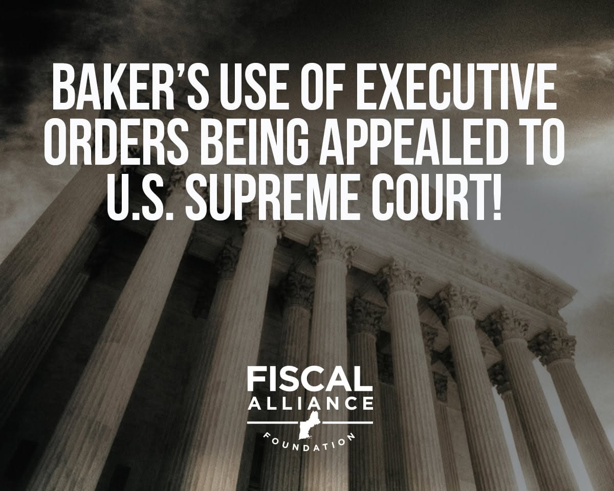 Cover of Petition filed with the U.S. Supreme Court on Gov. Baker's use of executive orders
