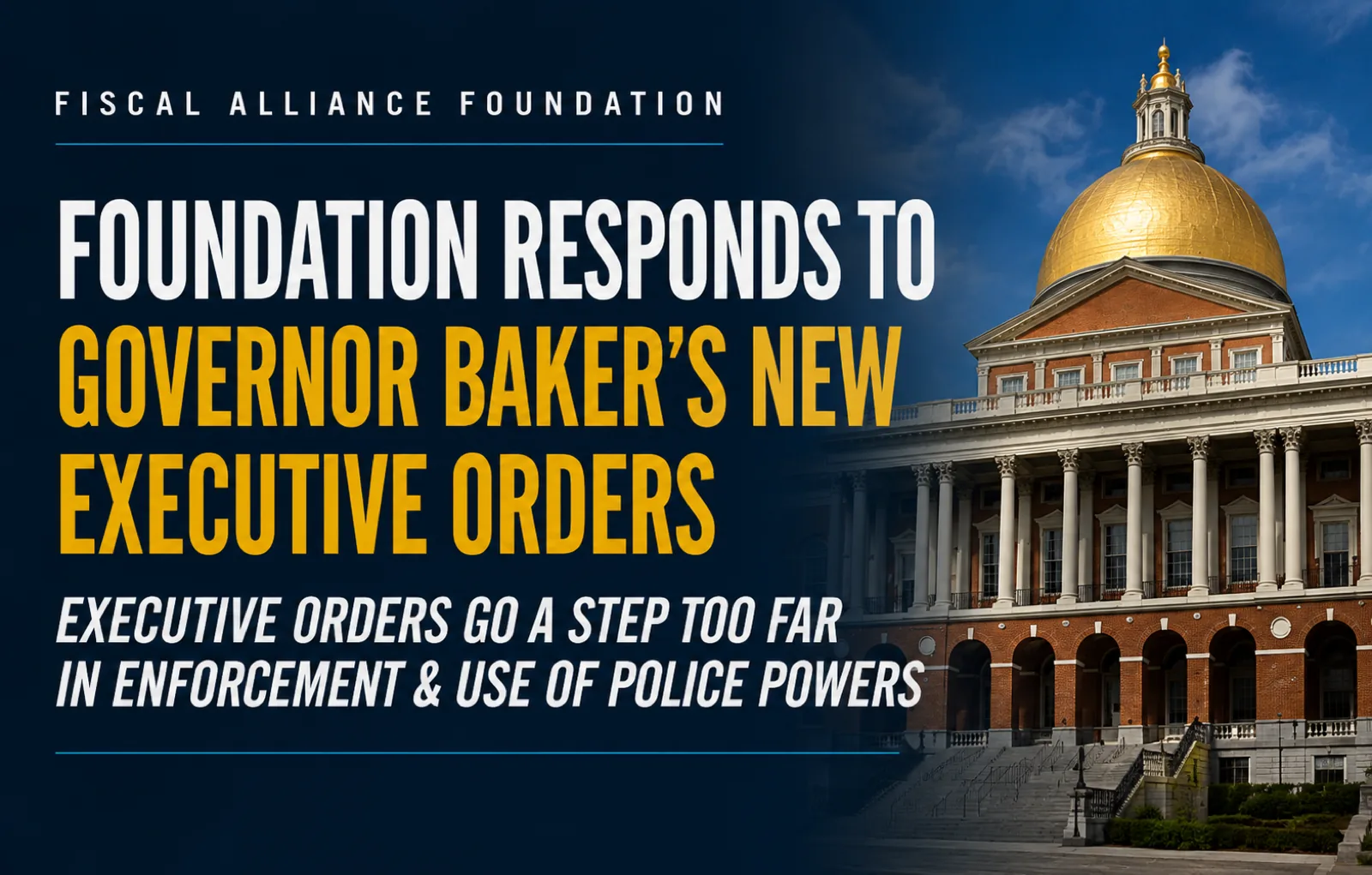 Cover of Foundation responds to Governor Baker's new executive orders