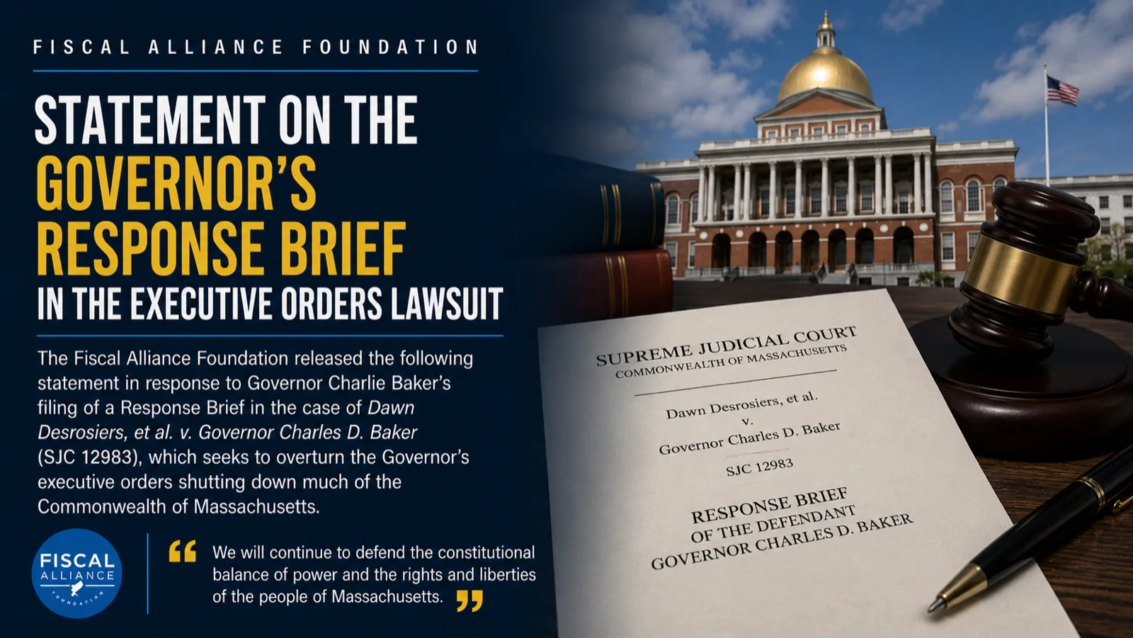 Statement on the Governor's response brief in the executive orders lawsuit