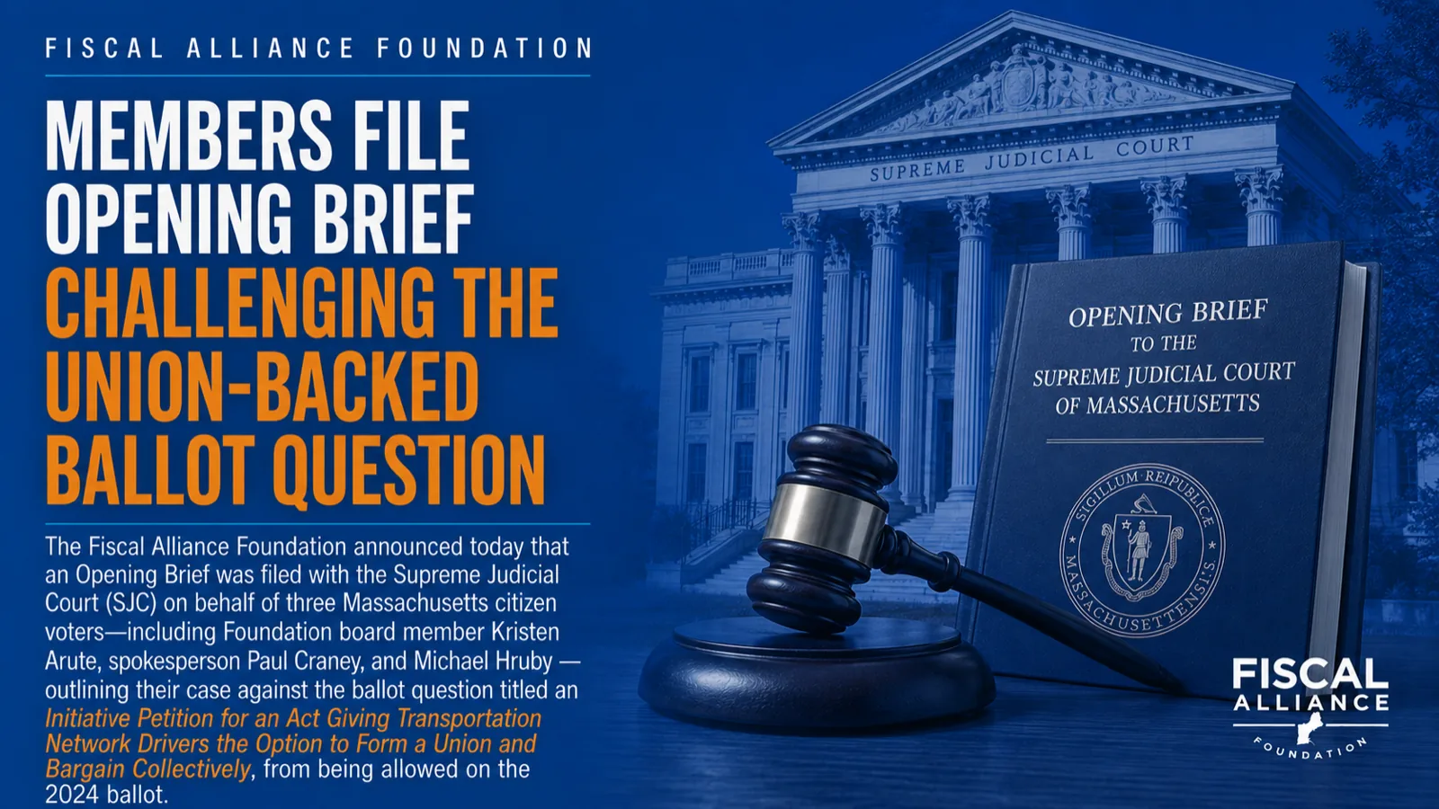 Members file opening brief challenging the union-backed ballot question
