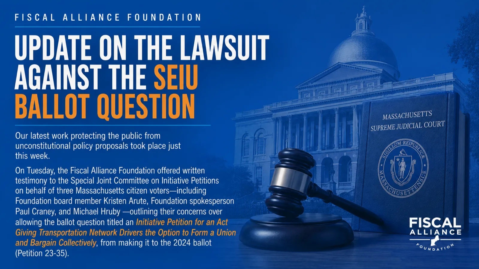 Update on the lawsuit against the SEIU ballot question