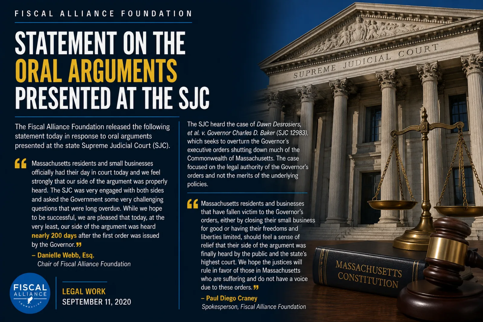 Cover of Statement on the oral arguments presented at the SJC