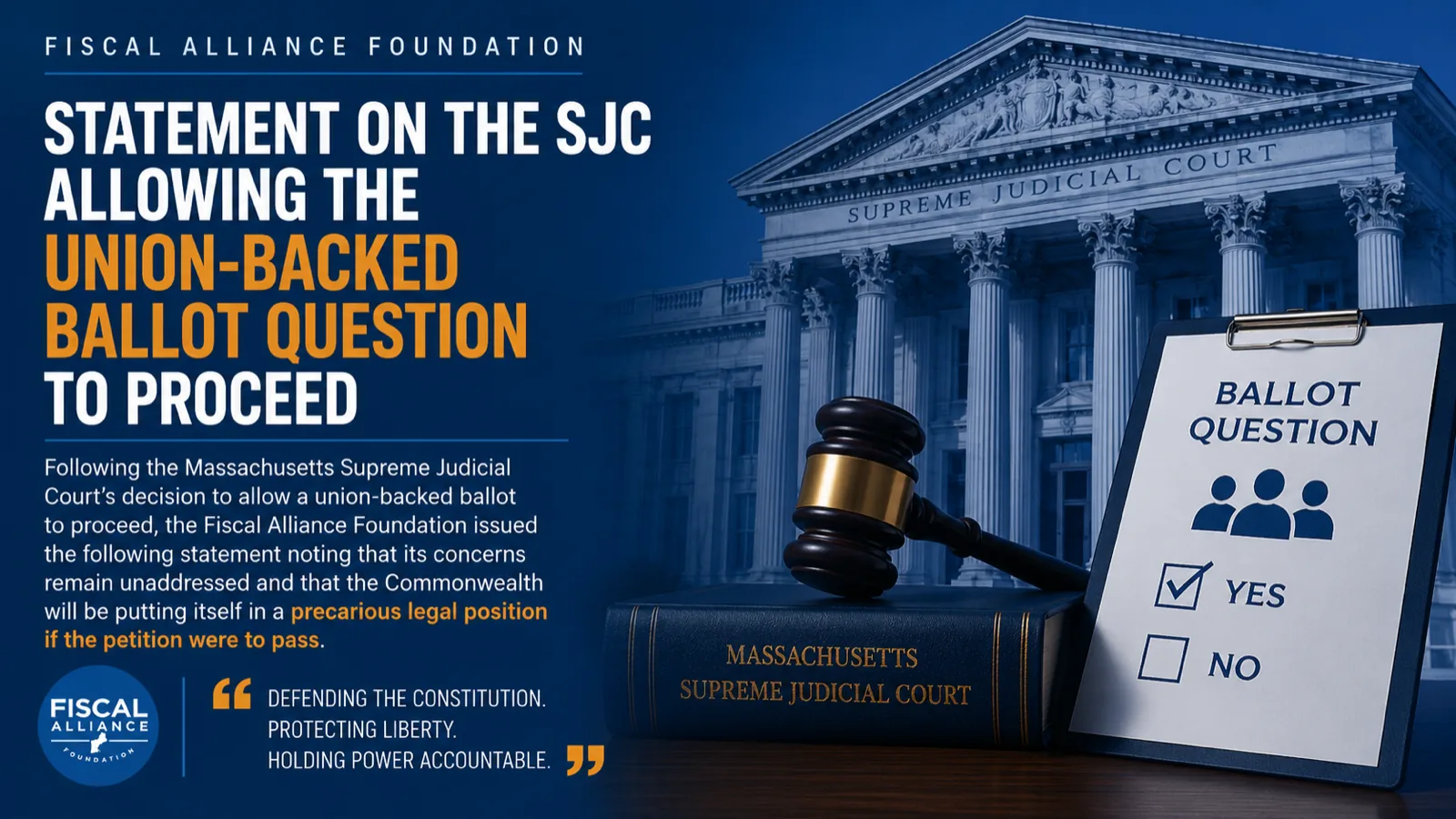 Statement on the SJC allowing the union-backed ballot question to proceed